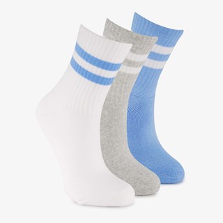 3 paar kinder sportsokken blauw wit