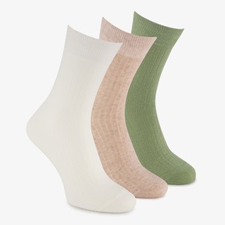 3 paar heren rib sokken groen oranje