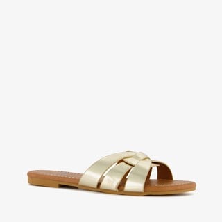 Dames slippers goudkleurig