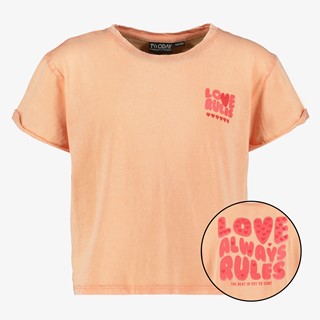 TwoDay meisjes T-shirt met backprint zalmroze