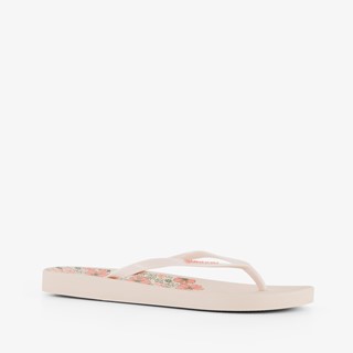 Copacabana dames teenslippers met bloemen beige