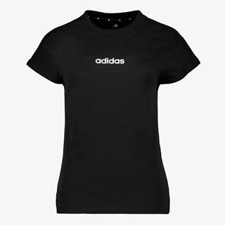 Adidas Essentials Linear dames  T-shirt zwart