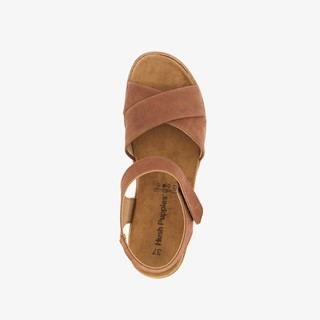 Hush Puppies leren dames sandalen cognac online bestellen Scapino