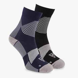 2 paar halflange compressiesokken blauw zwart