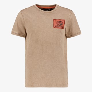 Unsigned jongens T-shirt met backprint beige