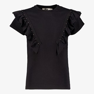 MyWay meisjes T-shirt met ruches zwart