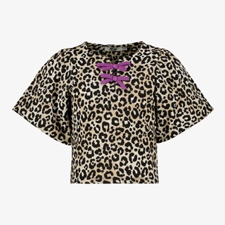 MyWay meisjes top met strikjes en luipaardprint