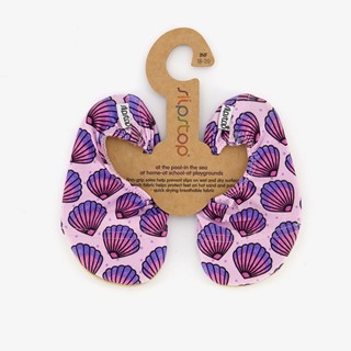 Slipstop kinder schoenen paars met schelpen