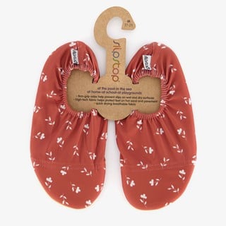 Slipstop kinder schoenen rood met bloemen