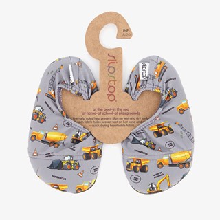 Slipstop kinder schoenen grijs met vrachtwagens