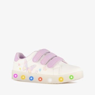 Blue Box meisjes sneakers met lichtjes wit roze