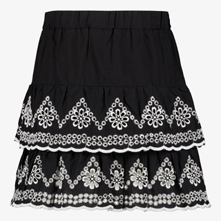 TwoDay meisjes rokje met broderie zwart