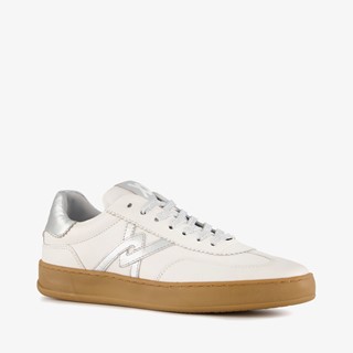 Hush Puppies leren dames sneakers metallic zilver