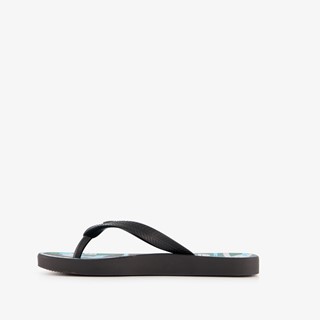 Copacabana kinder teenslippers zwart met zeilboot