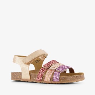 Groot leren meisjes sandalen lichtroze