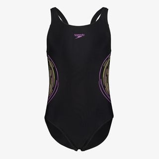 Speedo meisjes badpak zwart paars