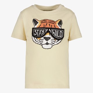 TwoDay jongens T-shirt met tijger beige