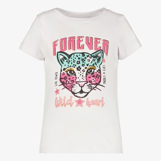 TwoDay meisjes T-shirt met panter wit