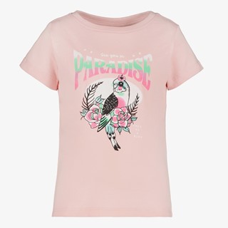 TwoDay meisjes T-shirt met vogel roze