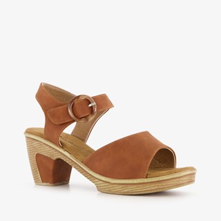 Natuform dames sandalen met hak cognac