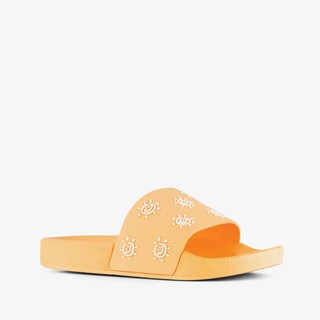 Kinder badslippers met zonnetjes geel