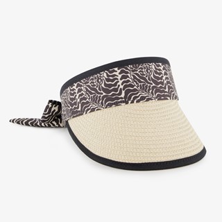 Dames zonneklep beige zwart