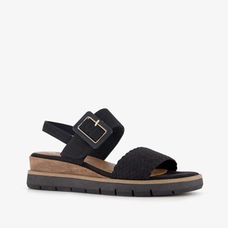 Nova dames sandalen met sleehak zwart