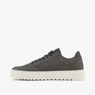 Van Beers leren heren sneakers antraciet
