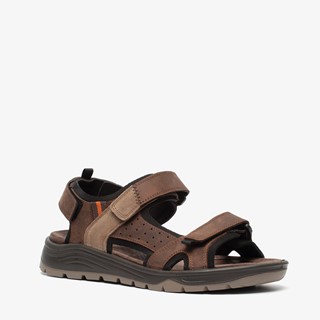 Hush Puppies leren heren sandalen bruin