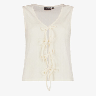 TwoDay dames top met strikjes ecru