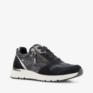 Natuform dames sneakers met slangenprint details zwart
