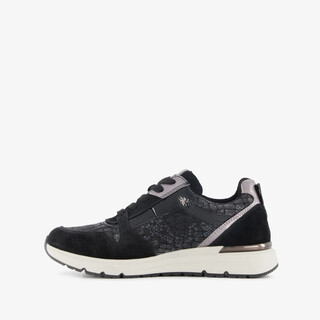 Natuform dames sneakers met slangenprint details zwart