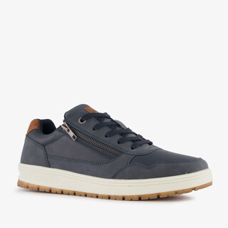 Blue Box heren sneakers blauw cognac