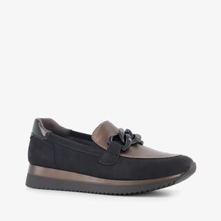 Softline dames instappers met H leest zwart brons