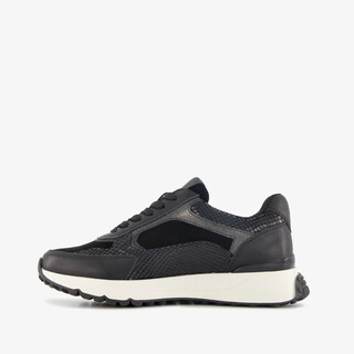 Blue Box dames sneakers met slangenprint details zwart