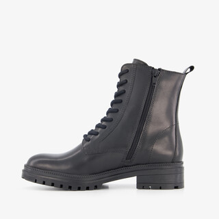 Harper leren dames veterboots zwart