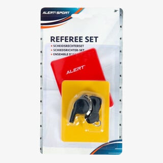 Scheidsrechtersfluitje met kaarten