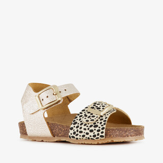 Groot leren meisjes sandalen goud dierenprint