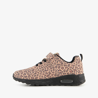 Blue Box meisjes sneakers met airzool en panterprint bruin