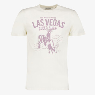Unsigned heren T-shirt met opdruk wit