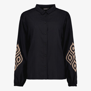 TwoDay dames blouse met borduursels zwart beige