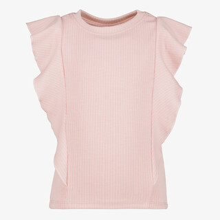TwoDay meisjes rib top met ruches lichtroze