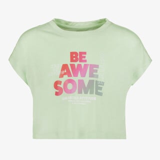 Osaga cropped meisjes sport T-shirt met opdruk groen