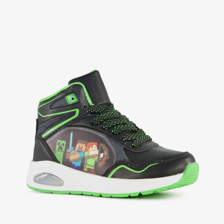 Minecraft hoge jongens sneakers met airzool zwart groen