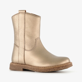 Groot leren meisjes enkellaarzen goud