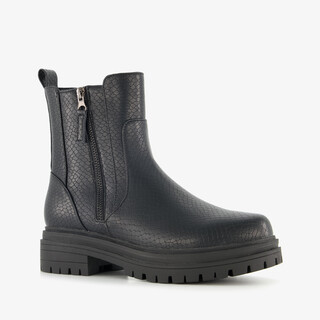 Blue Box dames boots met croco print zwart