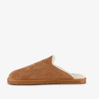 Thu!s heren instap pantoffels met teddy voering cognac