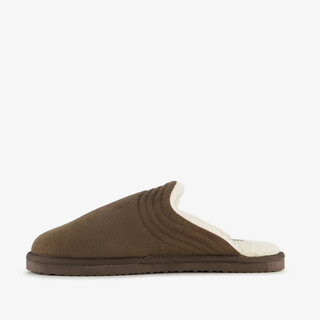 Thu!s heren instap pantoffels met teddy voering bruin