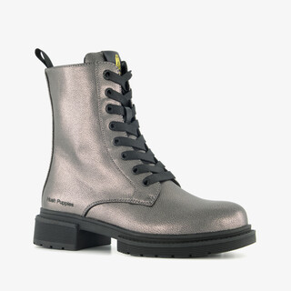 Hush Puppies dames veterboots zilver
