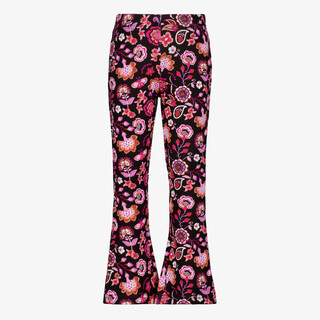 TwoDay flared meisjes broek met bloemen zwart roze